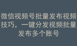 8-21|“老猫软件”微信视频号批量发布视频技巧批量发布多个账号